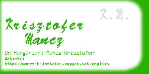 krisztofer mancz business card